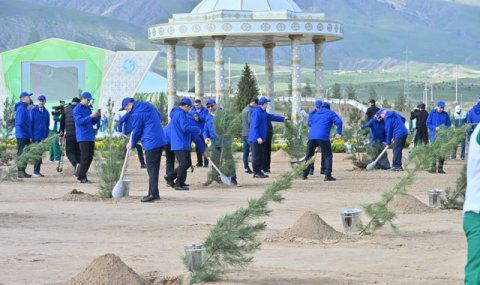 Президент Туркменистана участвовал во всенародной озеленительной акции